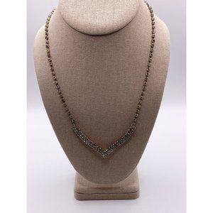 Vintage wedding necklace | rhinestone pendant statement piece